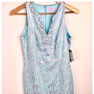 Lily Pulitzer Spa Blue Metallic Dress